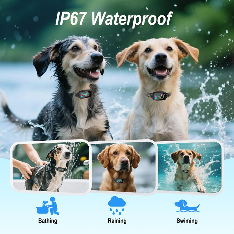 Auto Stop Barking Collar Smart Anti Barking Collar Beep/Vibration/E-Shock Modes Level 8 Sensitivity Rechargeable Training Dog Collar for Large Medium Small Dogs - PawsPlanet Australia