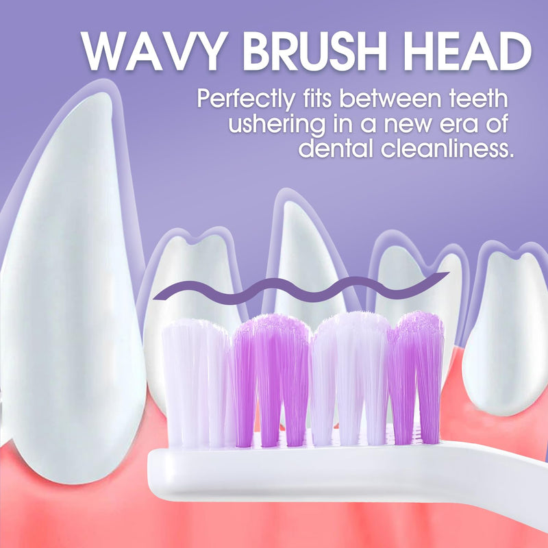 Dog Toothbrush - Dual Head Dog Tooth Brush Newly Upgraded 60° Wavy Brush Head - Surrounds Teeth Like a Cloud for Dog Dental Care and Cleaning-Suitable for Large/Medium Dogs Purple 1 Count (Pack of 1) - PawsPlanet Australia