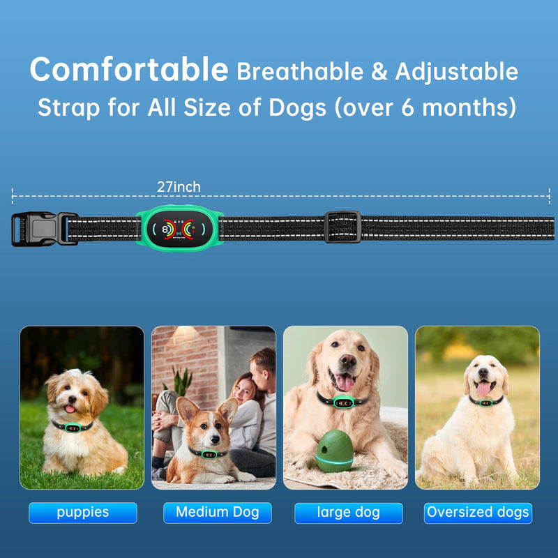 Dog Bark Collar, Rechargeable Bark Collar for Large Dog, IP67 Waterproof Anti Barking Collar Dogs with Adjustable Sensitivity for Medium and Small Dogs (Blue) Blue