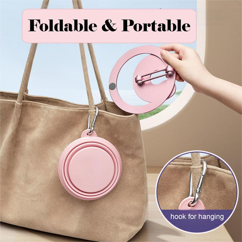 Collapsible Elevated Cat Dog Food Bowl, Portable Raised Pet Food Water Dish, Adjustable Tilted Food Feeder for Indoor Outdoor Cats Dogs, Whisker Friendly Cat Feeding Watering Dish for Travelling pink