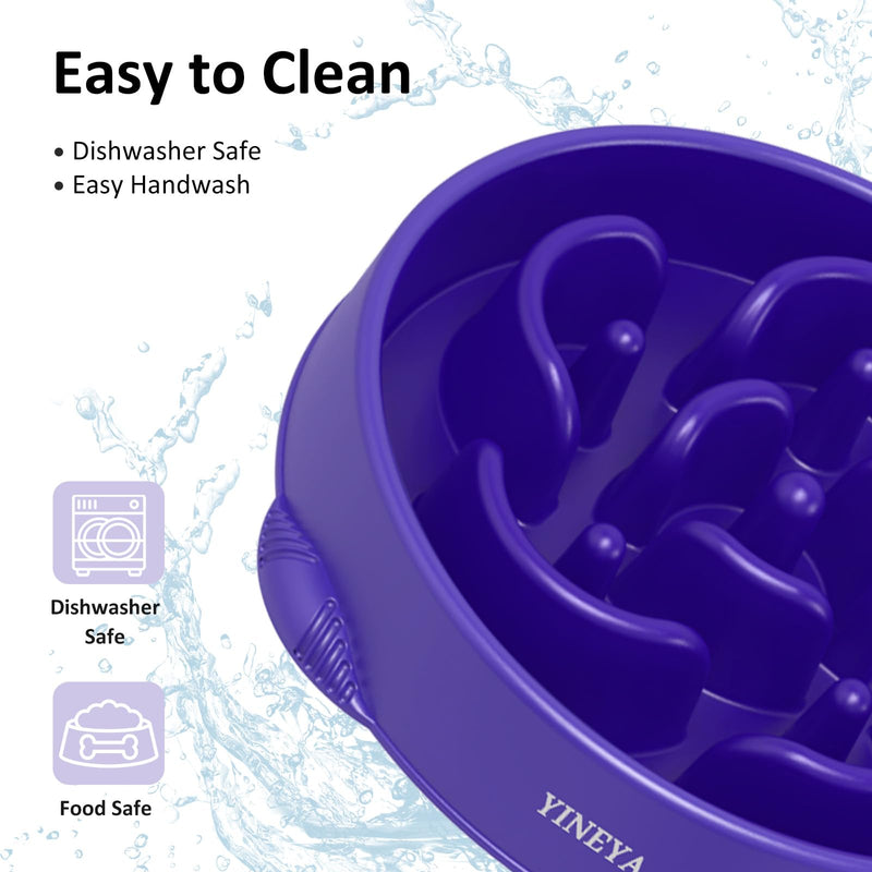 1Pcs Slow Feeder Dog Bowls Large Breed, Dog Slow Feeder Bowl, Large Dog Bowl Slow Feeder, Maze Dog Food Bowl Slow Feeder, Dog Puzzle Feeder, Pet Food Slow Eating Dowl Bowl 4 Cups(Purple) - PawsPlanet Australia