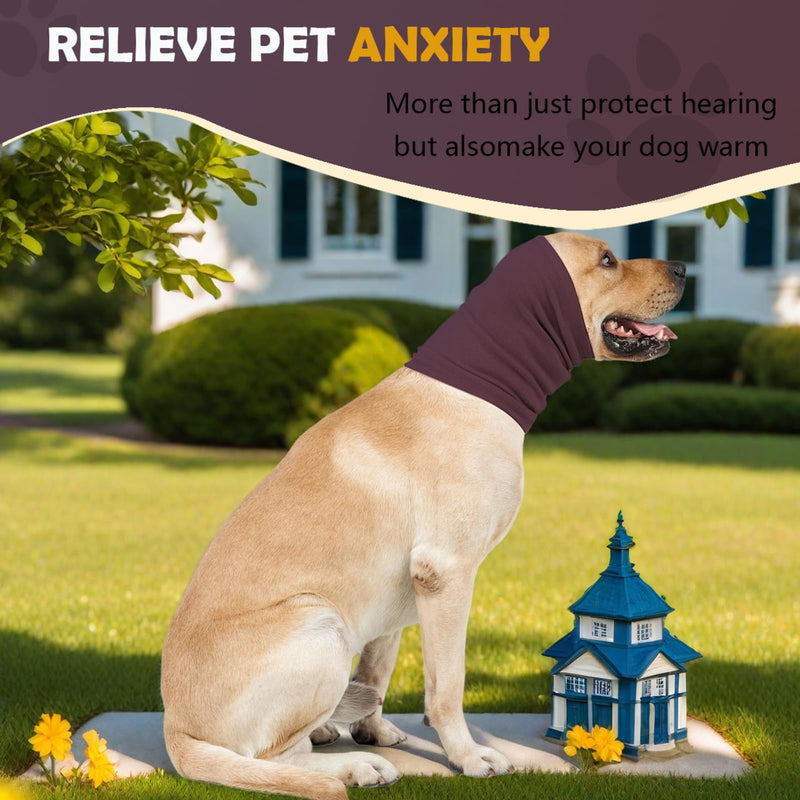 Dog Calming Hoodie Head Wrap,No Shake Anxiety Relief Quiet Thunder Vest for Dogs,Ear Protection Head Muffs for Grooming,Pet Covers for Fireworks,Vet Visits,Bathing,Purple,S