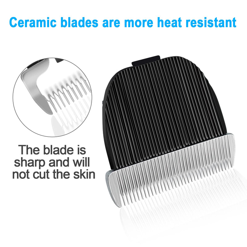 Audoc Dog Grooming Clipper Replacement Blades, Ceramic and Stainless Steel, Low Noise, Fits Oneisall Pet Clippers Silver
