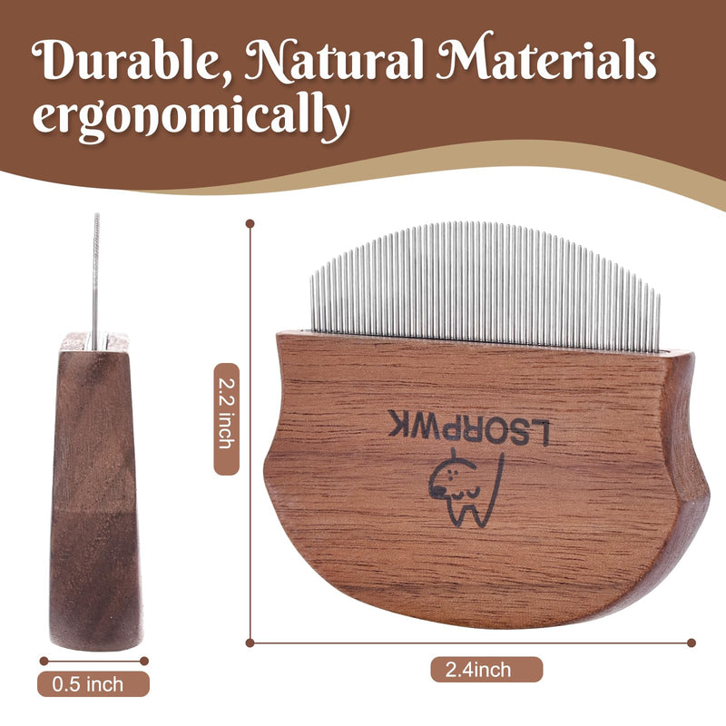 Eye Comb for Dogs & Cats,Wooden Tear Stain Remover for Pets,Gentle Grooming Tool with Rounded Tips,Flea Comb for Small Dogs.