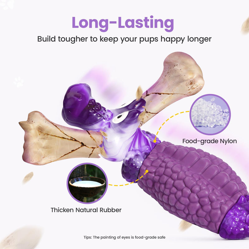 HGB Squeaky Dog Toys for Aggressive Chewers, Tough Indestructible Dog Chew Toy for Large Medium Dogs, Interactive Dog Toys to Keep Them Busy, Dog Toys for Boredom & Enrichment, Bacon Flavor - PawsPlanet Australia