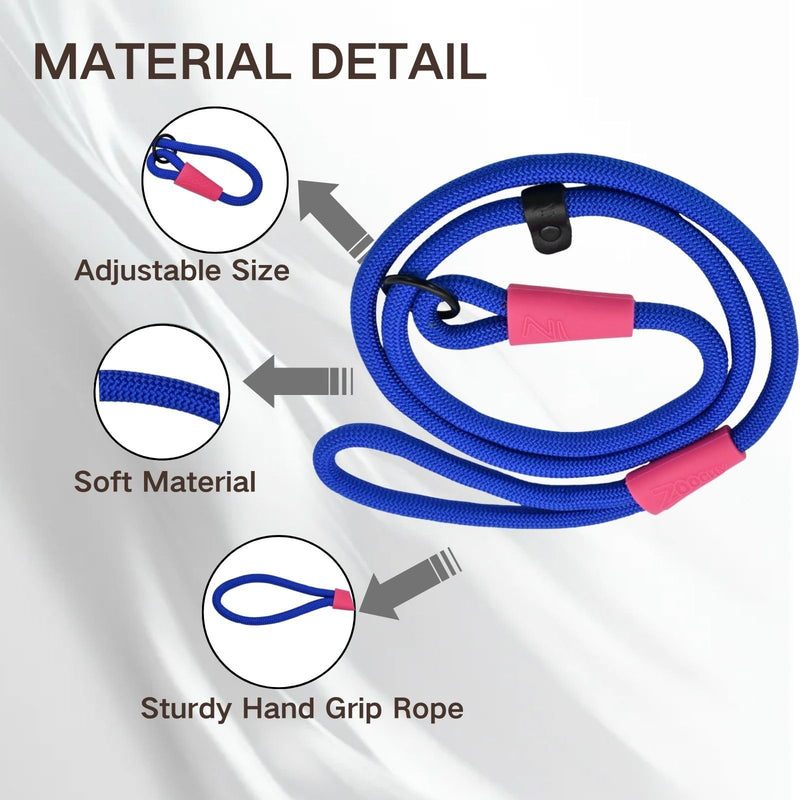 Heavy Duty Slip Lead Dog Leash for Small, Medium, and Large Dogs, Long Rope Training Leash for Walking, Obedience, and Outdoor Use, Navy Blue One Size - PawsPlanet Australia