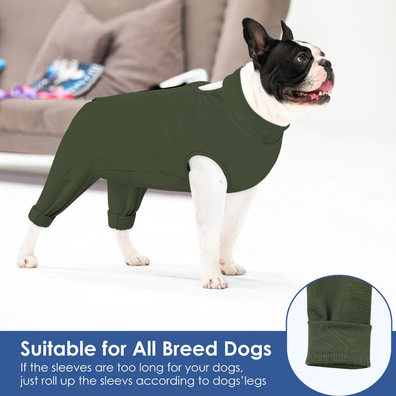 AOFITEE Extra Small Dog Recovery Sleeve Hind Leg, Dog Recovery Suit for Female Male Dogs, Anti Licking Small Dog Rear Leg Sleeve, Dog Wound Cover for Abdomen, Cone Alternative Dog Wound Heal Onesie,XS X-Small ArmyGreen