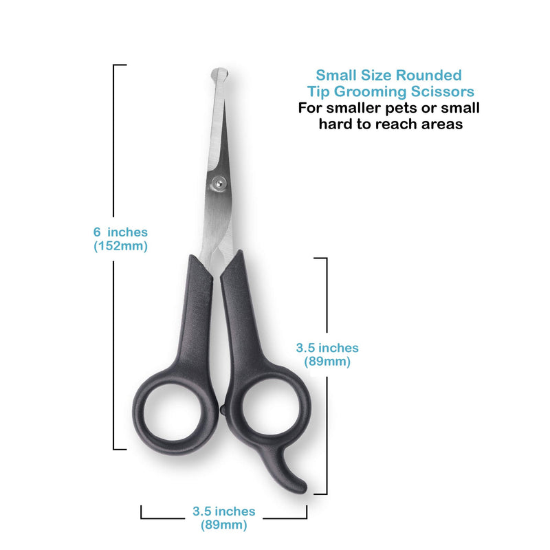 Pets First #1 Pet Grooming Scissors Body & Facial Trimmer Durable Stainless Steel Blades. Rounded Tips Shears for Long Medium Short Thick Wiry Curly Hair. Lightweight Cutter for Dogs & Cats. Set of 2 - PawsPlanet Australia