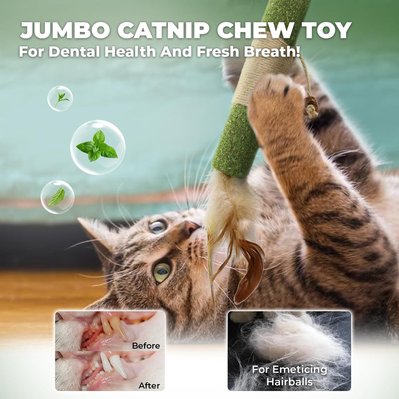 SEKAM Catnip Toys for Cats - 1 Pack Cat Chew Toy & Cat Feather Toy, Cat Toys for Indoor Cats Cleaning Teeth, Relaxing Cats,Cat Chew Toy for All Breeds