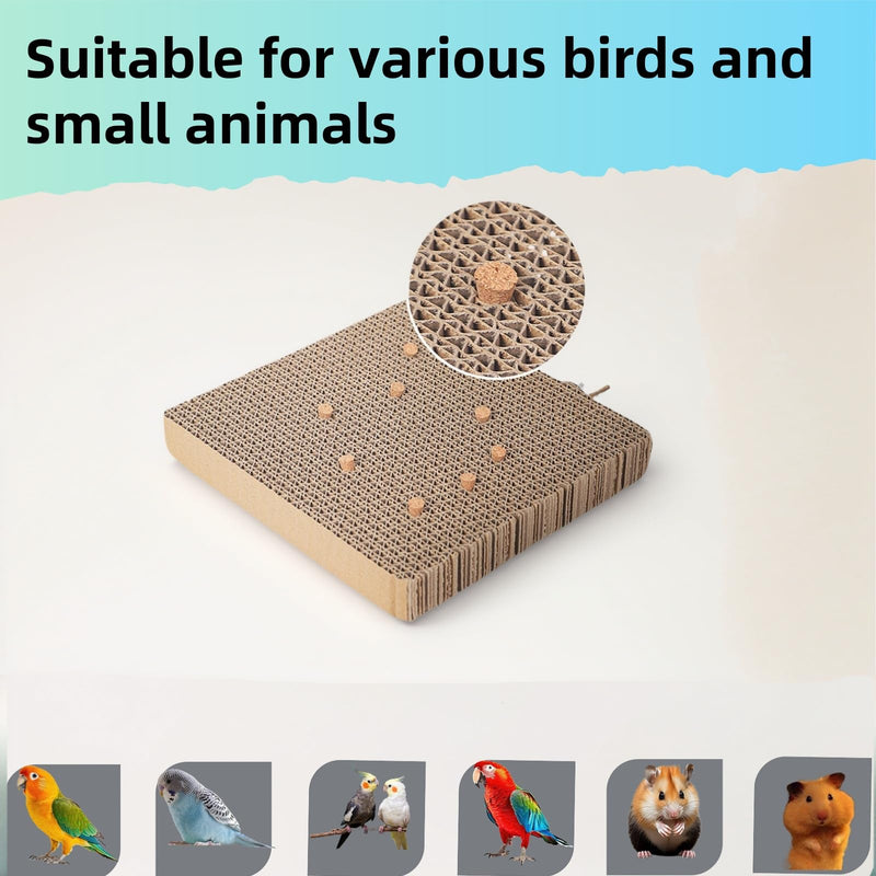 2PCS Bird Toys for Cage - Shredding & Foraging Platform Perch Stand, Safe Cardboard Chew Toys for Parakeets, Cockatiels, Conures, Parrots | Cage Attachment | Bird Cage Accessories - PawsPlanet Australia