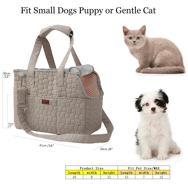 Small Dog Purse Rabbits Carrier Bag,Adult Cat/Puppy Carriers Bunny Bag with Multiple Pockets,Breathable Mesh Soft Cushion,Traveling Pets Tote Picnic Outdoor 15lb (Grey2, Large) 16.0"L x 7.0"W x 12.0"H Grey - PawsPlanet Australia