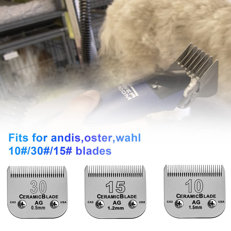 Animal Stainless Steel 5 Color Dog Guide Comb Set,Cutting Length 1/8"-5/8" for 10#/15#/30# A5 Detachable Blade,Compatible with Andis, Oster A5, Wahl KM Series Clipper Guards 5 PACK(3MM-16MM)
