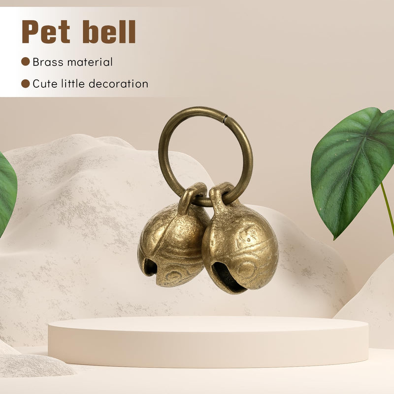 2Set Copper Bell for Dog Collar, Brass Dog Bells, Extra Loud Collar Bell for Pet Tracking Anti Lost Training Pets Pendant Accessories Anti Theft Bells for Little Dogs & Cats - PawsPlanet Australia