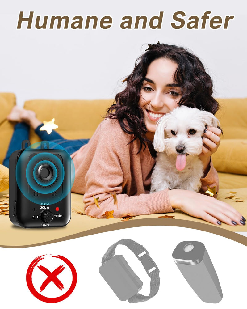 Anti Barking Devices, Auto Dog Barking Control Devices with 3 Modes, Rechargeable Ultrasonic Dog Bark Box Dog Barking Deterrent Devices, Effective Stop Barking Dog Devices for Indoor & Outdoor Dogs 9 PU86-1pcs Black - PawsPlanet Australia