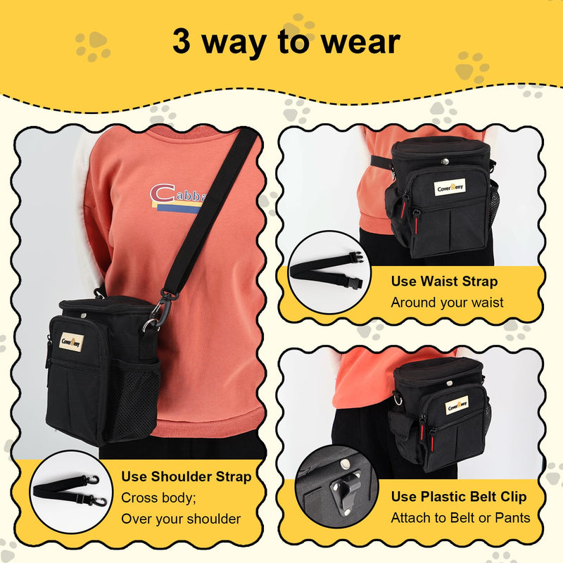 Heavy Duty 2 Padded Handle Standard Leashes Red 6Ft and Dog Treat Pouch for Quick & Spill-Proof Access, Long Traffic Leash and Pet Treat Bag for Pet Training and Walking. - PawsPlanet Australia