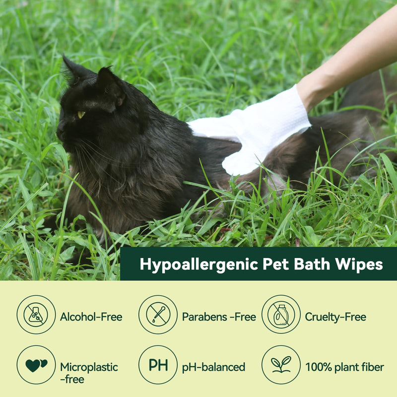 ECO PET Glove Wipes – Dog & Cat Cleaning Gloves Wipe | Bath Wipes with Coconut Oil, Sea Buckthorn, Kakadu Plum, Oat Extract | Pet Grooming Paw, Fur & Butt Wipes | Glove-Style Wet Wipes Sea Tail Grass&Salt - PawsPlanet Australia