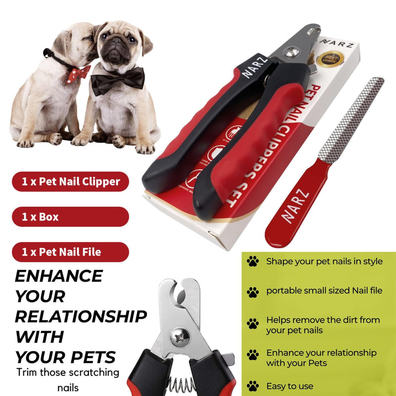 NARZ Dog Nail Clippers Professional Dog Nail Trimmers & Pets Nail Trimmers Cat Nail Clipper with Pet Nail File Cat Nail Trimmers with Safety Lock to Prevent Over Cutting - PawsPlanet Australia
