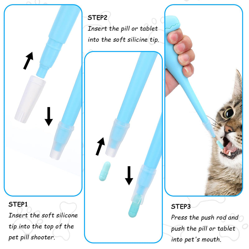 Pet Pill Shooter for Cat Safe Easy Pill Popper Pet Medical Feeding Dispenser Tool Dog Piller Medicine Feeder with 2 Premium Soft Silicone Tips for Cats Puppies and Small Animals - PawsPlanet Australia