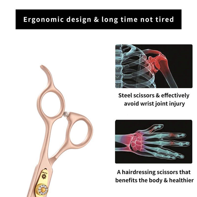 7 Inches Professional Pet Grooming Scissors, 440C Japanese Steel Straight & Curved & Thinning & Chunker Shears/Scissors for Dog Cat and More Pets (7 inch-Chunker Scissors) 7 Inch-chunker Scissors - PawsPlanet Australia