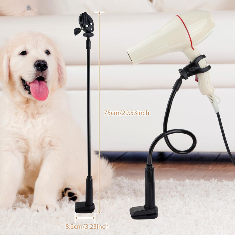 DYNWAVE Dog Hair Dryer Stand, Pet Grooming Table Hair Dryer Holder Hose Tube Holder Hands- Groomers Adjustable Third Arm with Clamp, 360 Degrees Rotatable Hair Dryer Stand for Dog Cat Grooming - PawsPlanet Australia