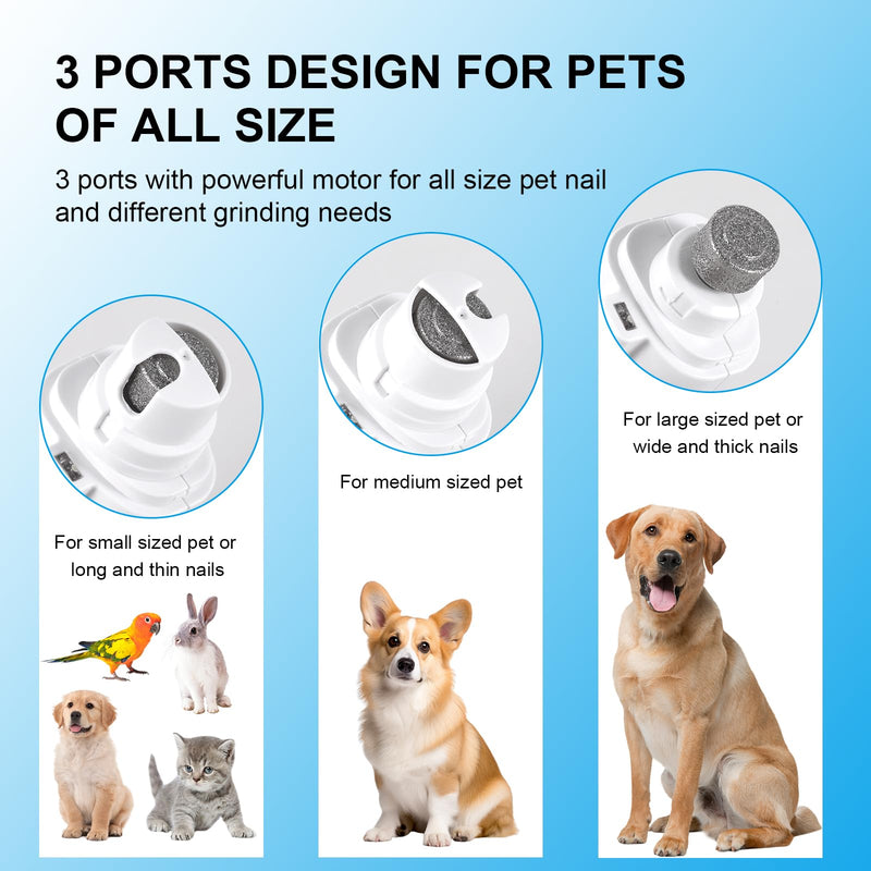 SZMDLX Cat & Dog Nail Trimmers, Electric Rechargeable Dog Nail Clippers & Dog Nail Grinder with 2 LED Light Paws Grooming Kit, Dog Nail File Quiet Pet Nail Clippers & Grinder Trimmer for Dogs and Cats - PawsPlanet Australia