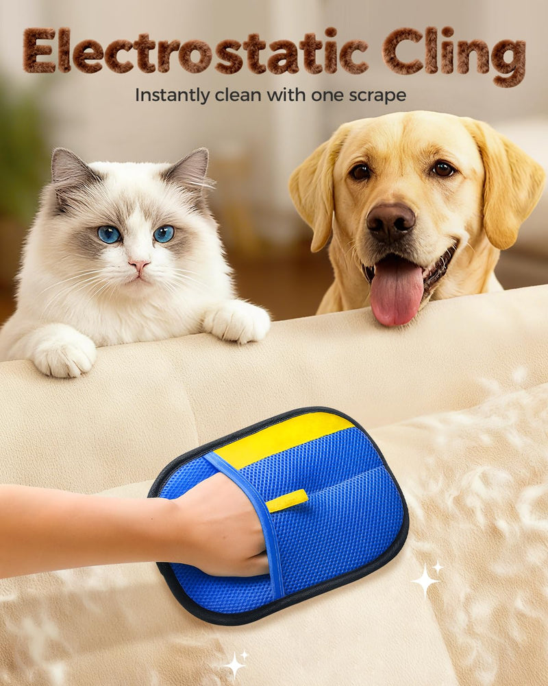 Pet Hair Removal Glove, Upgraded Thickened Pet Hair Remover Glove for Cats & Dogs, Reusable Powerful Cat Grooming Gloves, Pet Hair Remover Tool for Clothing, Couch, Furniture, Car Seats Green - PawsPlanet Australia
