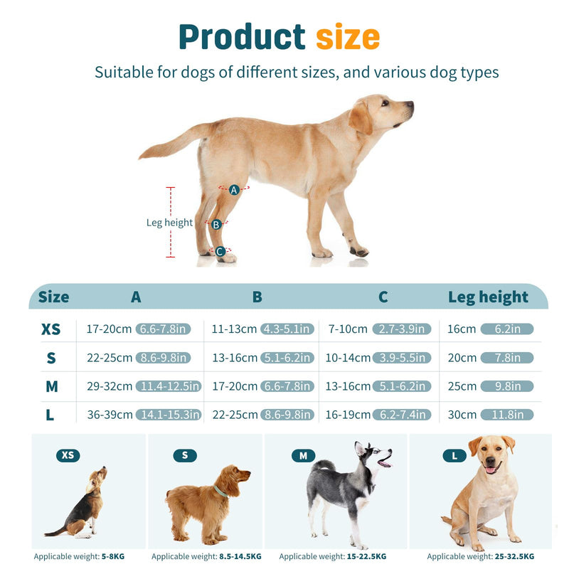 PETCUTE Dog Knee Brace,1 Pair Dog Elbow Brace Protector Pads,Adjustable Knee Brace Leg Support for Dogs Hind Legs Recover,Dog Leg Brace for Wound Injury and Sprain Healing of Arthritis L Red