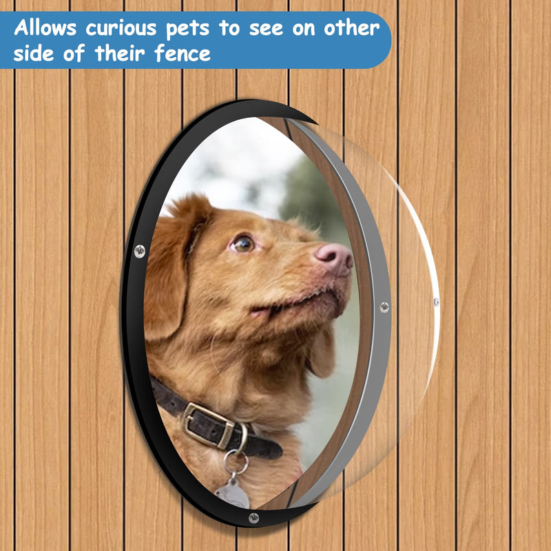 HiCaptain Dog Fence Window, 12.5" Acrylic Dome Window Clear Pet Window Bubble Great for Children & Pets, Dog Kennel, Tree House, Relieves Stress, Reduced Barking, Easy Installation (1 Pack) 1 PC - PawsPlanet Australia