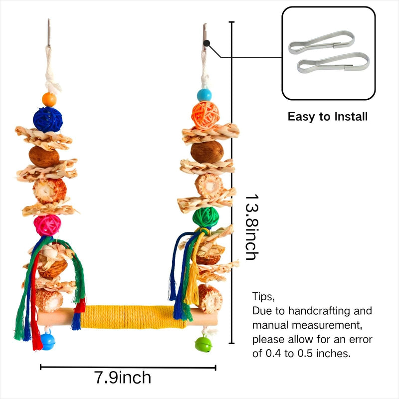 Bird Swings Toys for Parakeets Parrot,Natural Bird Perch Cage Hanging Chew Toys for Conures Budgerigars Finches Parrots Lovebirds and Small Medium Birds - PawsPlanet Australia