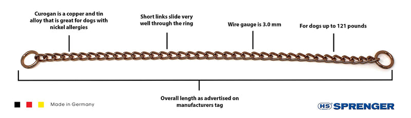 Herm Sprenger Curogan Choke Dog Training Chain Collar Hypoallergenic Nickel Free No-Pull Slip Collar for Small Medium Large Dogs for Easy Control Show Chain Collar Made in Germany 3mm 26in 65cm - PawsPlanet Australia