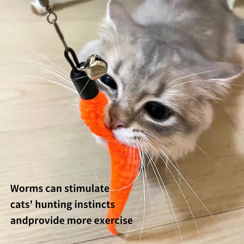 11 Pcs Cat Wand Worm Toy Refills,8 Pcs Worm Refills, 2 Pcs Long Snake Refills and 1 Piece of Cat Wand Replacement Rope(excluding Wand),for Bored Indoor Adult Cats Kitten - PawsPlanet Australia