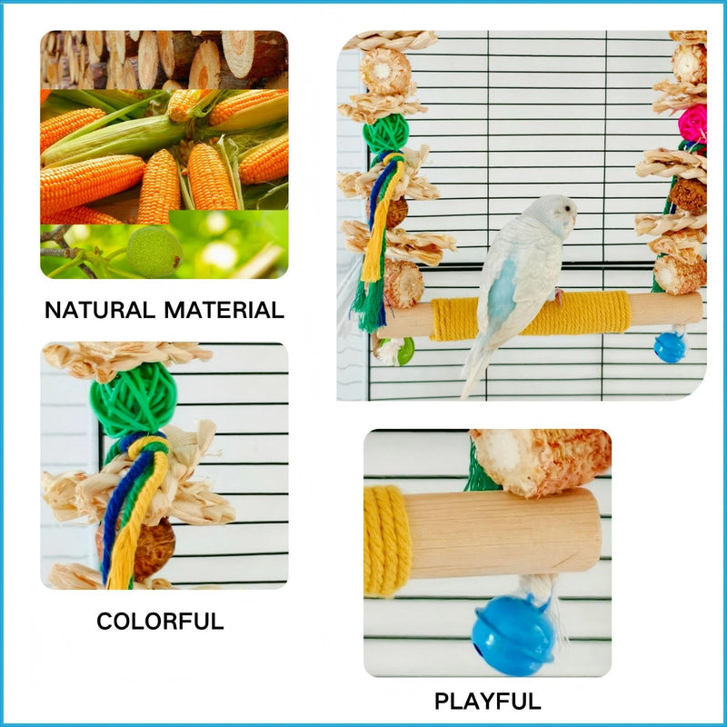 Bird Swings Toys for Parakeets Parrot,Natural Bird Perch Cage Hanging Chew Toys for Conures Budgerigars Finches Parrots Lovebirds and Small Medium Birds - PawsPlanet Australia