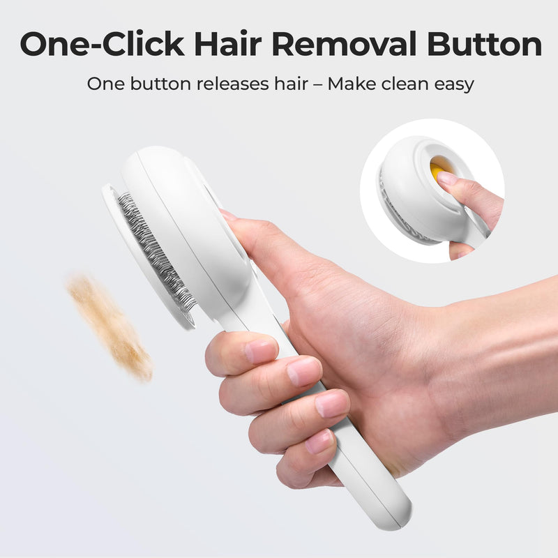 Self Cleaning Slicker Cat & Dog Brush - Skin Friendly Shedding Grooming Tool for Pets, Pet Supplies Accessories, Deshedding Comb for Short Long Haired Kittens, Massage Function to Removes Loose Fur - PawsPlanet Australia