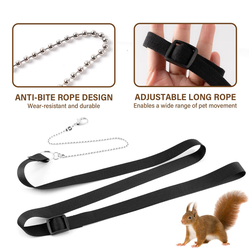 3Pcs Rat Harness and Leash, Small Animal Training Walking Vest Leash Adjustable Traction Rope Strap for Squirrel Gerbil Chinchilla Rat (Brown) Brown - PawsPlanet Australia