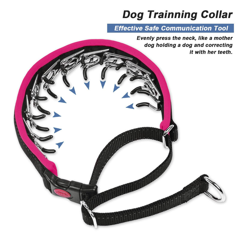 Martingale Collar for Dogs, Heavy Duty Nylon No Pull Dog Collar with Buckle, Adjustable Anti Pull Collar Reflective Slip Collar for Large Medium Small Dog Training Walking M Hot Pink M (15"-23" Neck, 1.5" Wide) Black Hot Pink - PawsPlanet Australia