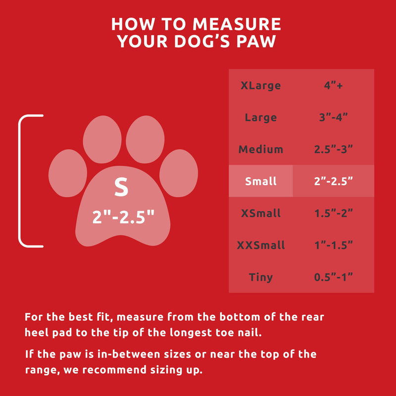 PawZ Rubber Dog Boots for Small Paws - All-Weather Waterproof Dog Shoes, Anti-Slip Traction for Rain, Snow, Mud & Hot Pavement - Pull-On Dog Booties, Red - Small (2"-2.5") - Pack of 12