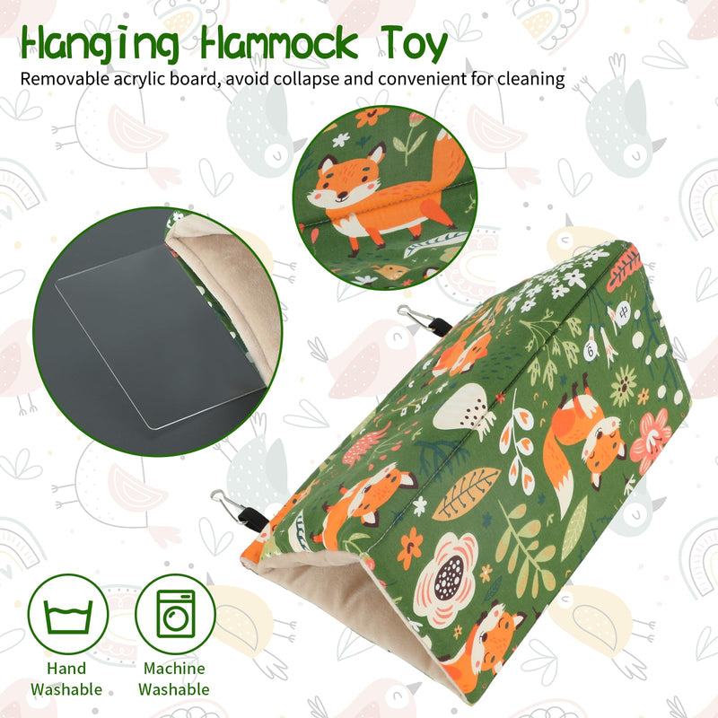 Rypet Winter Warm Bird Nest House - Hanging Hammock Velvet Shed Hut Cage Plush Fluffy Birds Hideaway Sleeping Bed Fuzzy for Parrot Parakeet Cockatiels Budgies Lovebird Medium?Green? Medium (Pack of 1) Green