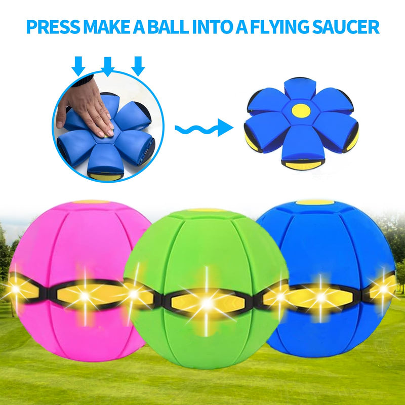 2PCS Dog Flying Disc Toy, Pet Toy Flying Saucer Ball with 3 Light for Dogs, Flying Saucer Ball Dog Toy Outdoor Toy Doggy Disc Ball, Outdoor Games - PawsPlanet Australia