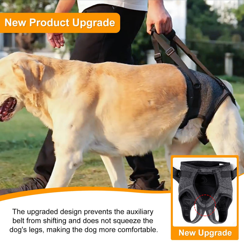 Dog Lifting Harness,Dog Support Harness Slings for Back Legs,Adjustable Assistance Support Strap for Injured,Disabled,Elderly Dogs (S) S Gray