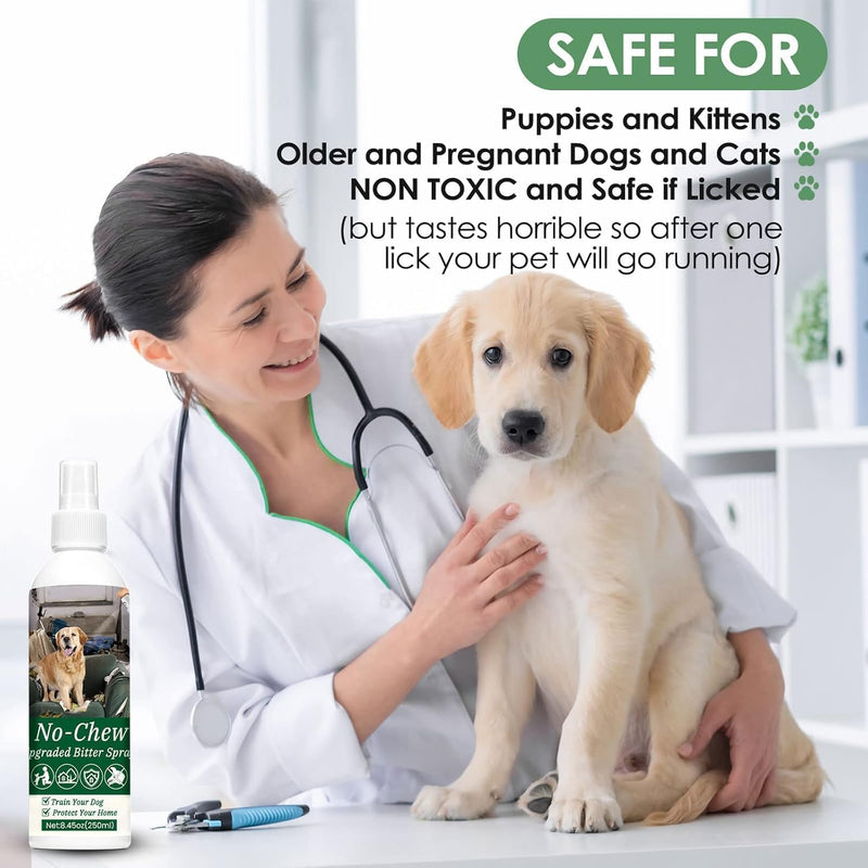 250ml No Chew Spray for Dogs, Bitter Apple Spray for Dogs Stop Chewing Licking of Furniture, Shoes, Bandages, Effective Indoor/Outdoor Dog Anti Chew Deterrent Training & Behavior Aids - PawsPlanet Australia