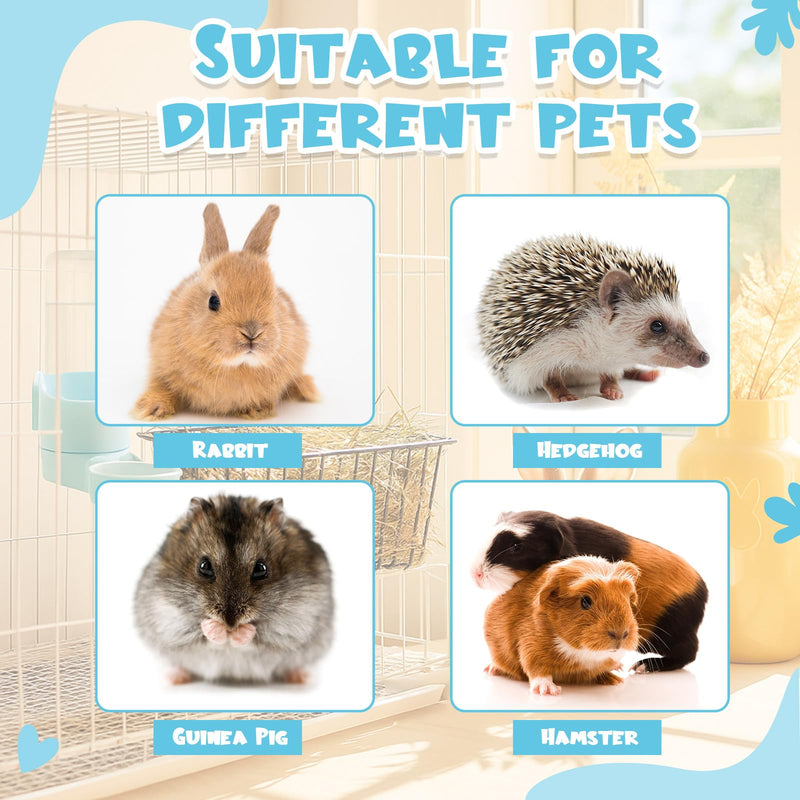 3 Pcs Rabbit Feeder Set Rabbit Water Dispenser & 2 Bunny Hay Feeder Rack with Metal Frame, Food and Water Solution for Rabbits, Guinea Pigs, Small Animals Cage Accessories - PawsPlanet Australia