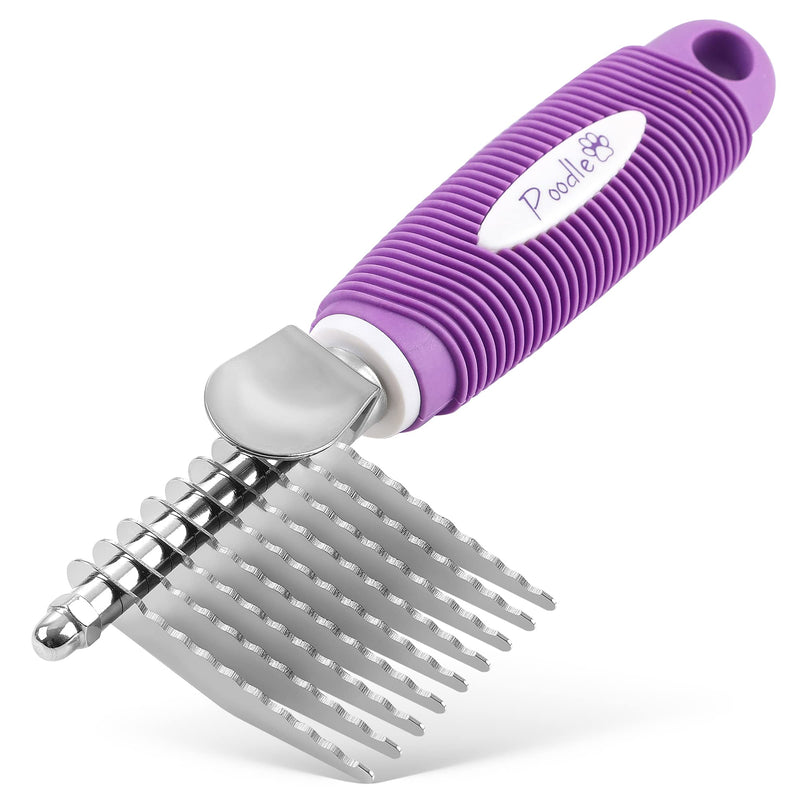 Poodle Pet Dematting Comb + Large Slicker Brush Bundle - PawsPlanet Australia