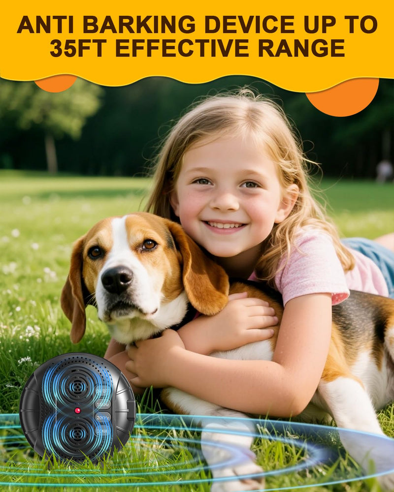 Anti Barking Device for Dogs, Rechargeable Ultrasonic Bark Box with 3 Adjustable Modes, Safe Dog Bark Deterrent Device with 35ft Range Indoor and Outdoor Use Black - PawsPlanet Australia