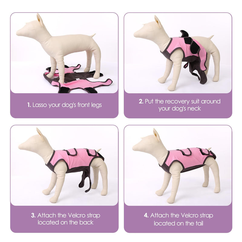 ASENKU Dog Recovery Suit for Female Male Dog, Post Surgery Dog Onesie,Medical Pet Shirt,Dog Operation Recovery Suit Spay for Small,Medium and Large Dogs, Comfortable Cone Alternative L Pink