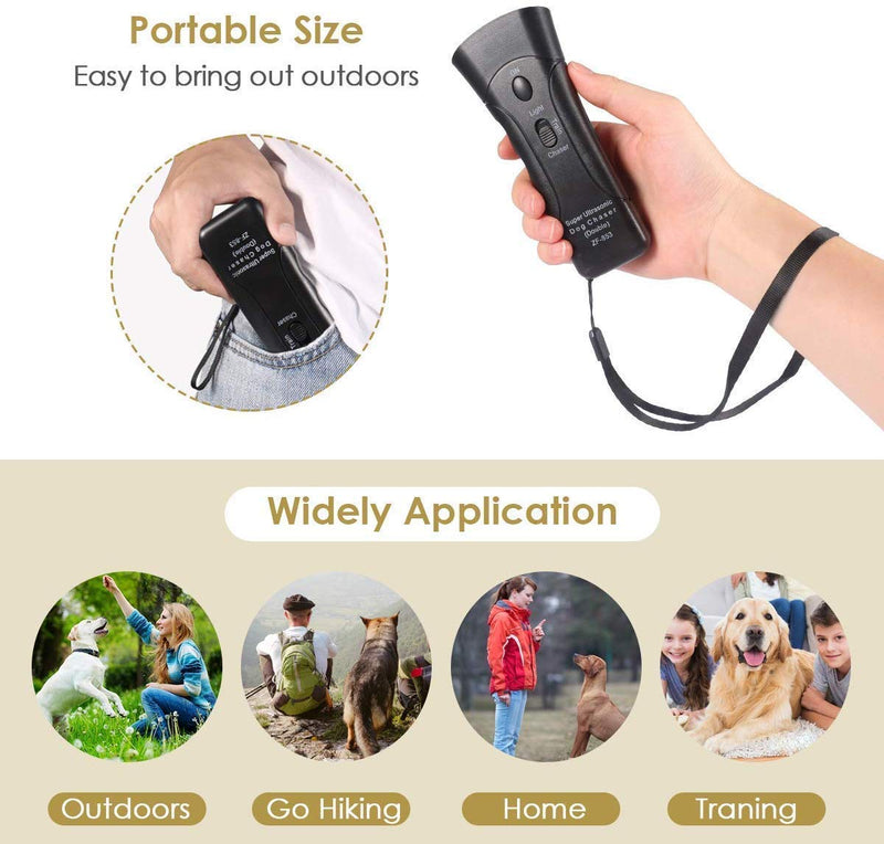 Ultrasonic Dog Trainer Device Electronic Dog Deterrent/Dog Barking Control Devices Training Tool Stop Barking Sonic Dog Repeller (Black) - PawsPlanet Australia
