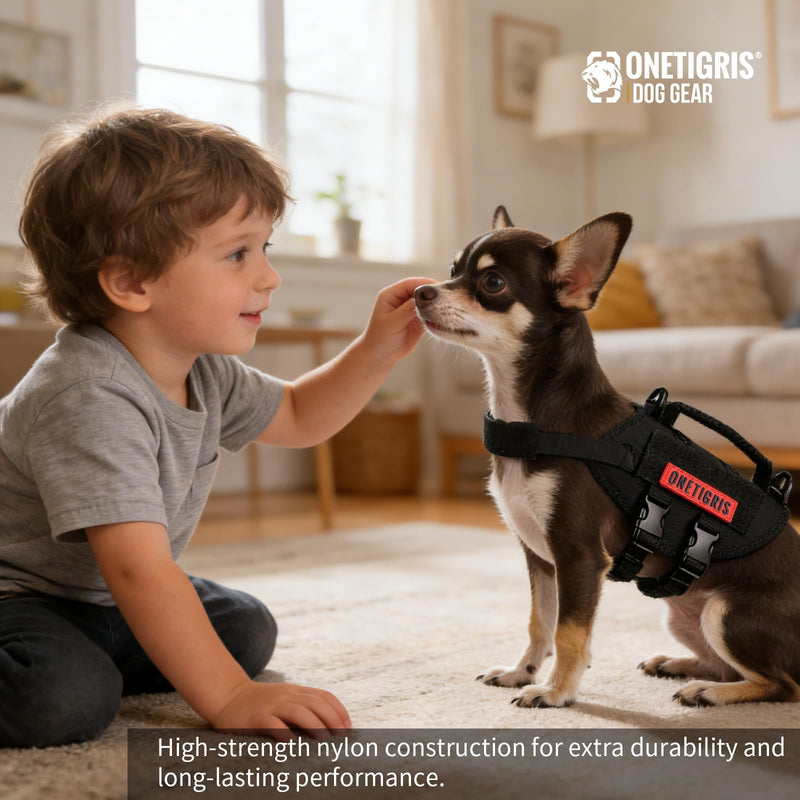 Puppy Harness, Small Dog Harness with Handle, No-Pull Pet Harness for Small Dog Cat(XXS) XXS Black