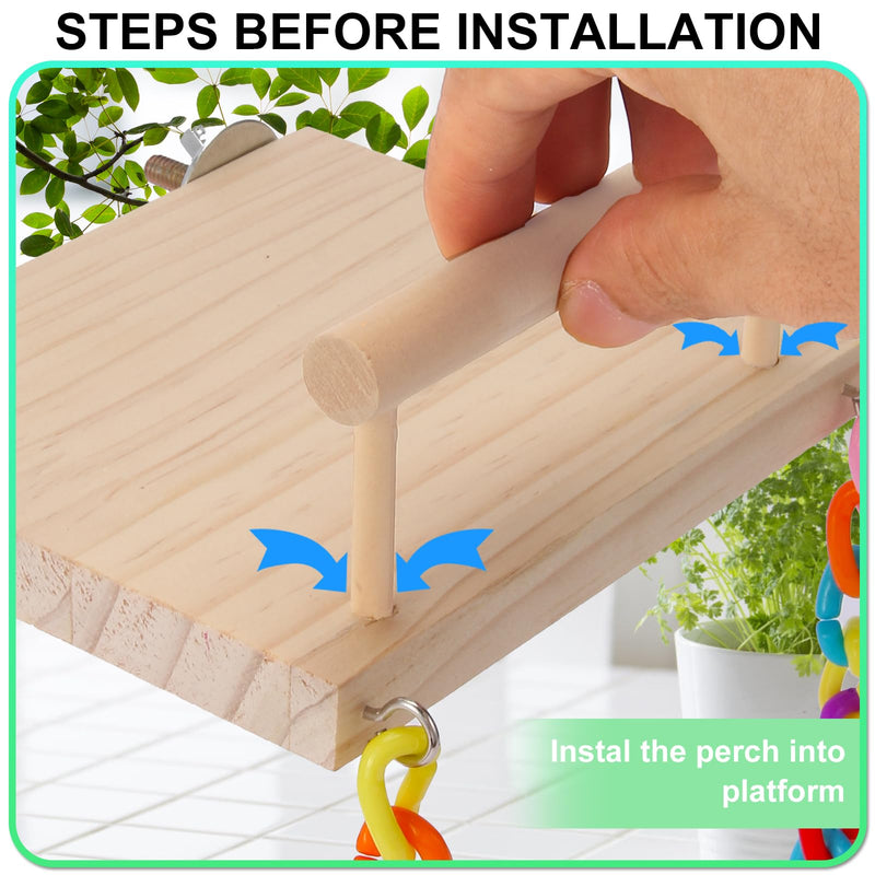 Kyouki Bird Perch Bird Cage Accessories Platform Swing - for Parrot,Parakeet,Budgies, Cockatiels, Lovebirds, Pacific Parrotlets,Chinchilla, Hamster - Sturdy Play Gym Exercise Stand - PawsPlanet Australia