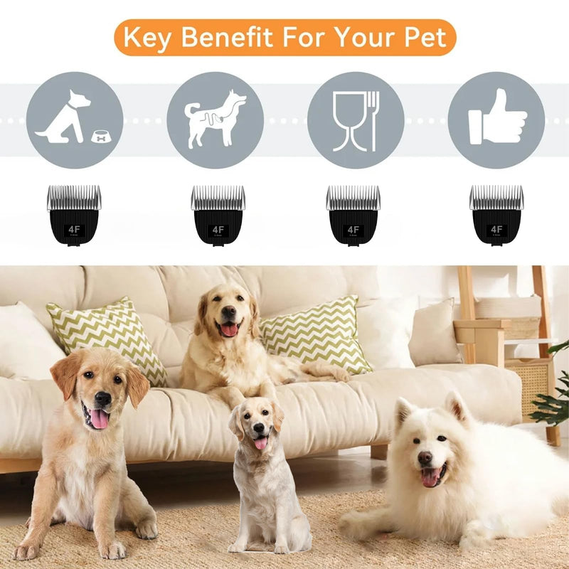 Replacement Blade for nebot P1 Pro Pet Grooming Kit & Vacuum,Size-4F Cut Length 3/8"(9.5mm),Made of Ceramic Blade & Stainless Steel Blade - PawsPlanet Australia