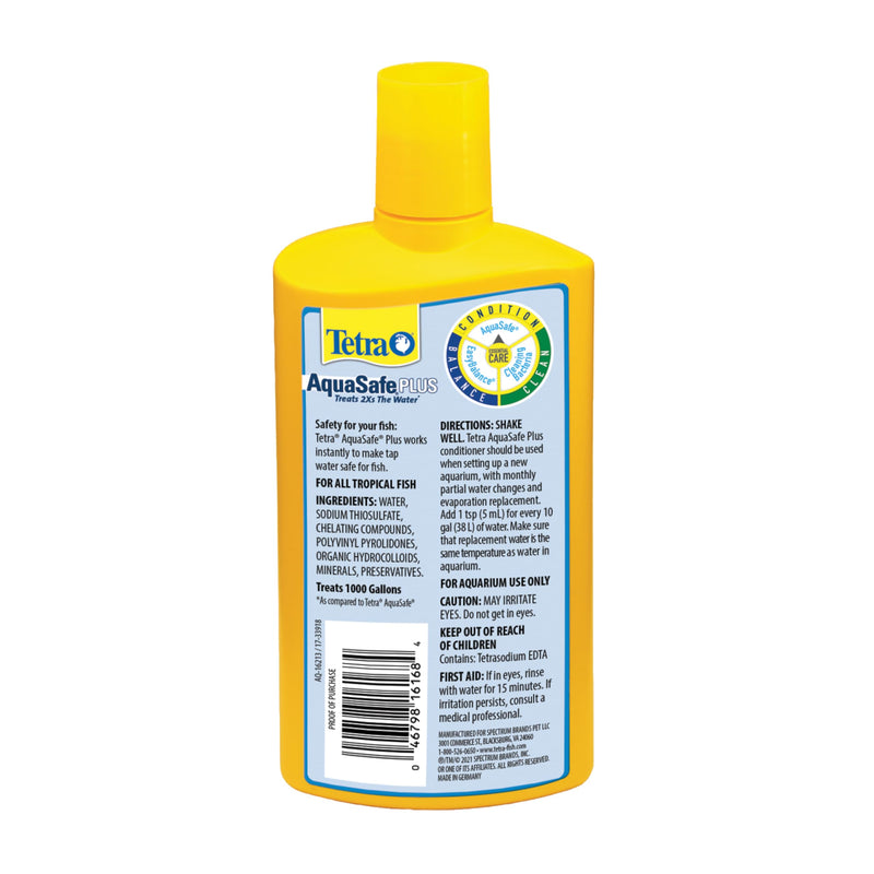 Tetra AquaSafe Plus 16.9 Ounces, aquarium Water Conditioner And Dechlorinator 16.9-Ounce