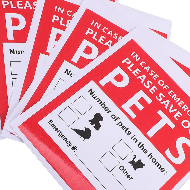 PRETYZOOM Rescue Stickers for Your Pet - Self-Adhesive - 10 Red - Easy to Use and Protects in Emergency Situations for Home Pets